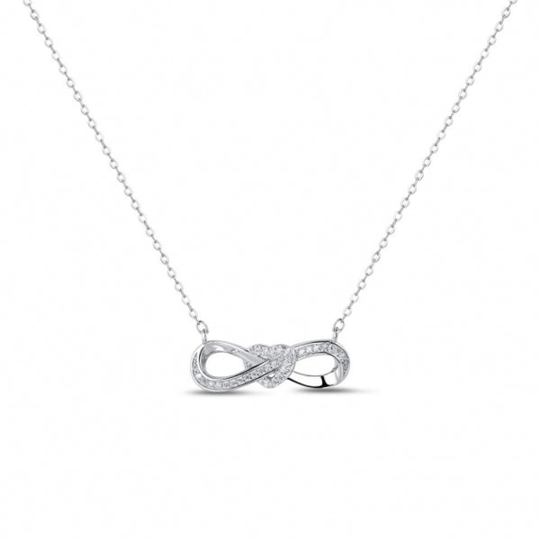 Colgante de Plata con Infinito y Corazón de Circonitas - Diseño Atemporal
