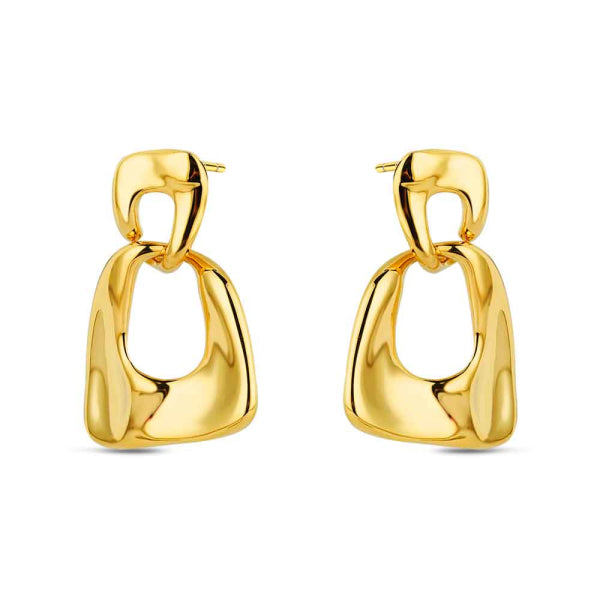 Pendientes de Acero 316 Chapado en Oro 18 kt con Eslabones Entrelazados – 36 mm Waterproof