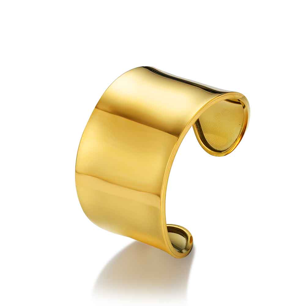 Brazalete de Acero Chapado Oro 18K - Elegancia Minimalista y Resistente