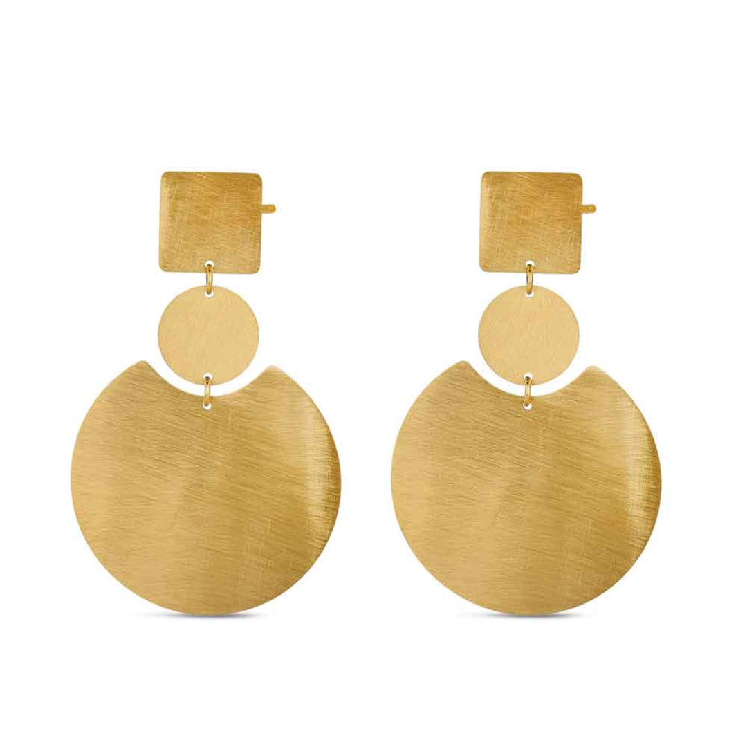Pendientes geométricos dorados colección Rocío Martín en acero waterproof