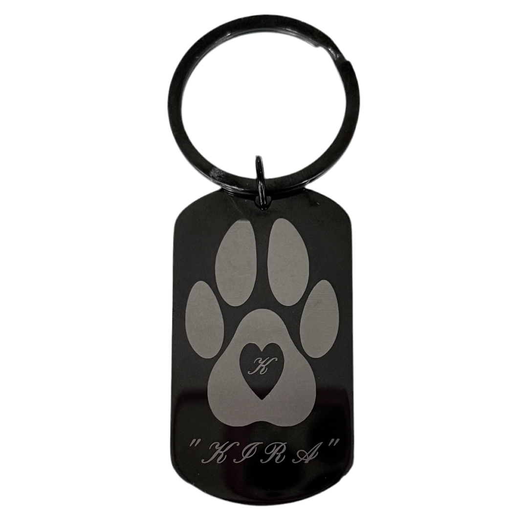 Llavero de acero inoxidable con grabado de foto de mascota