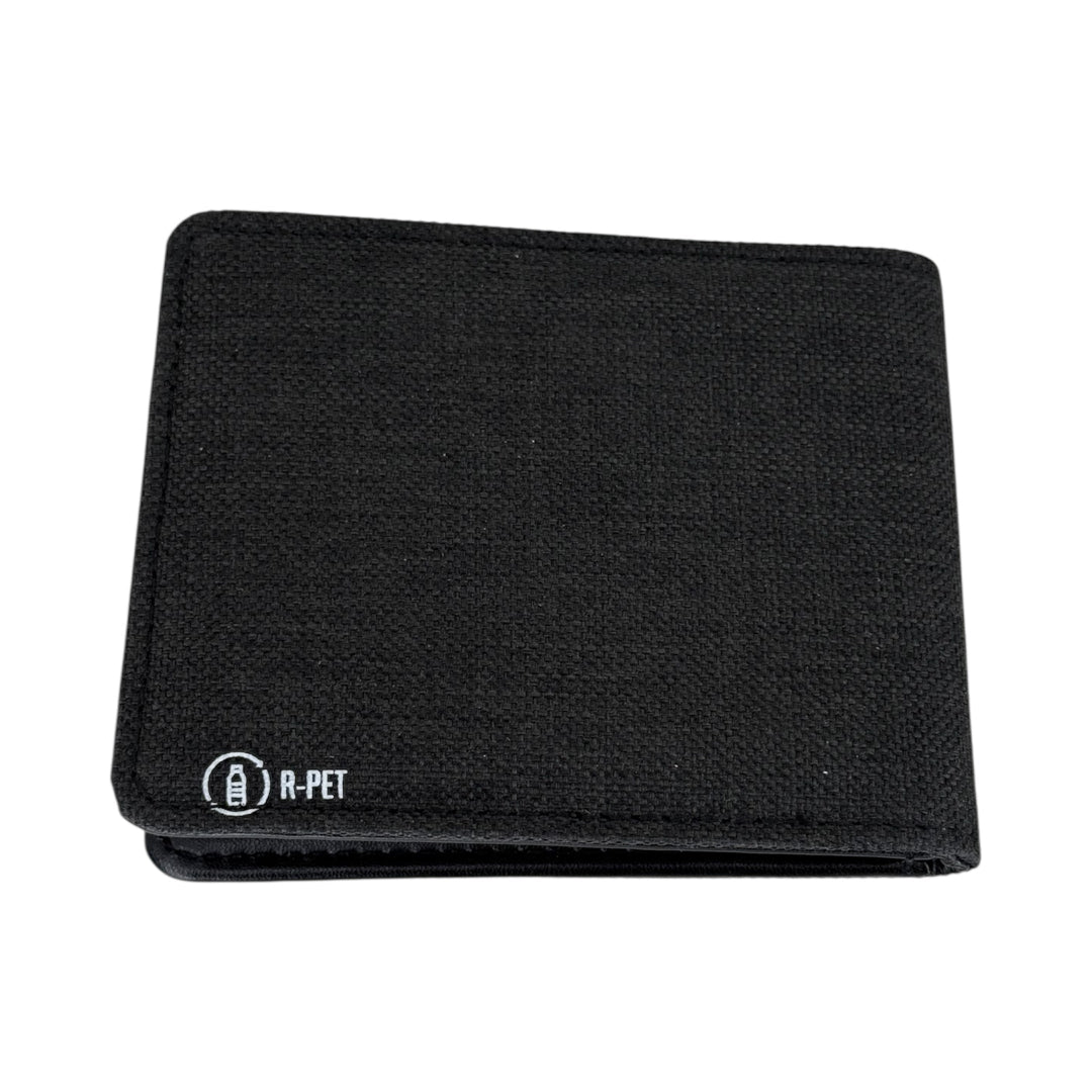Vista trasera de la cartera negra personalizada para hombre