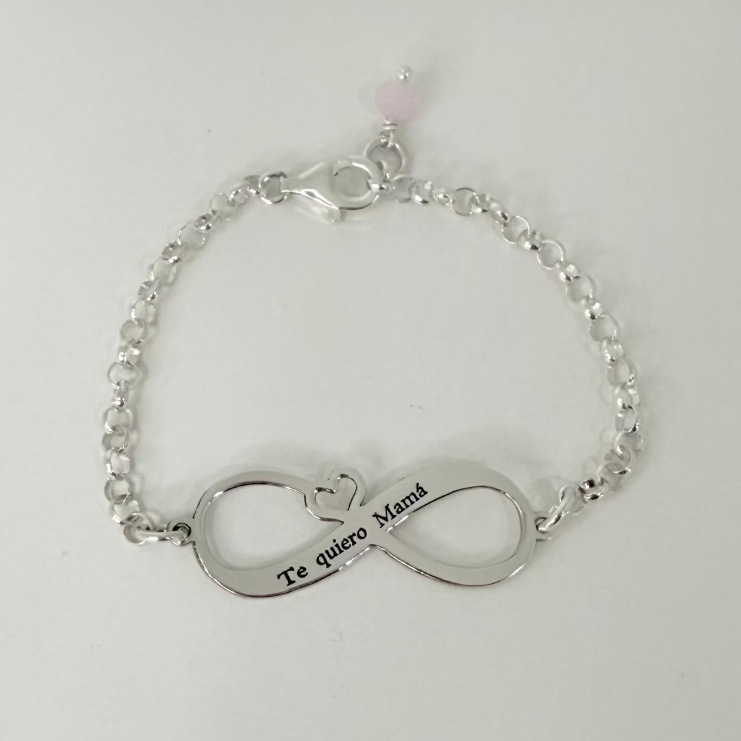 Pulsera de Infinito con Grabado "Te Quiero Mamá
