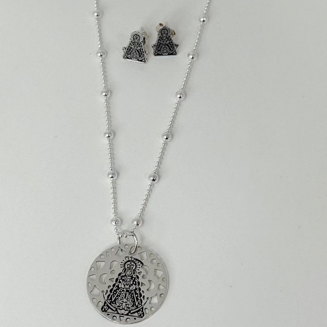 Gargantilla de Plata Virgen del Rocío - Diseño Original y Personalizable