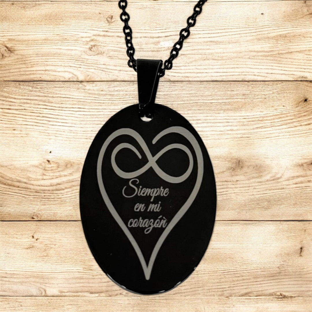 💖 Colgante Personalizado en Acero – Foto Grabada y Mensaje en Corazón