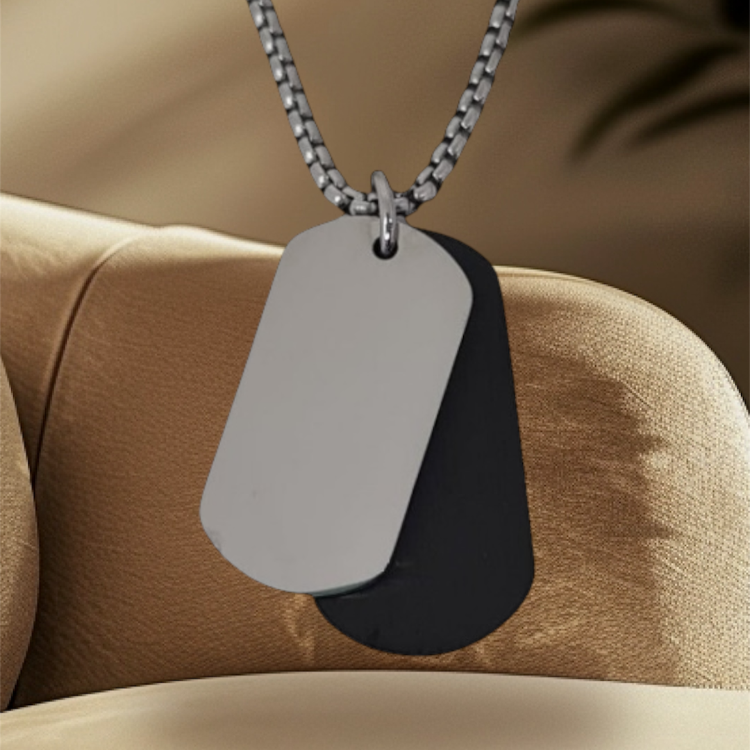 💖 Gargantilla de Acero Personalizada – Grabado Láser con Foto en forma de dibujo
