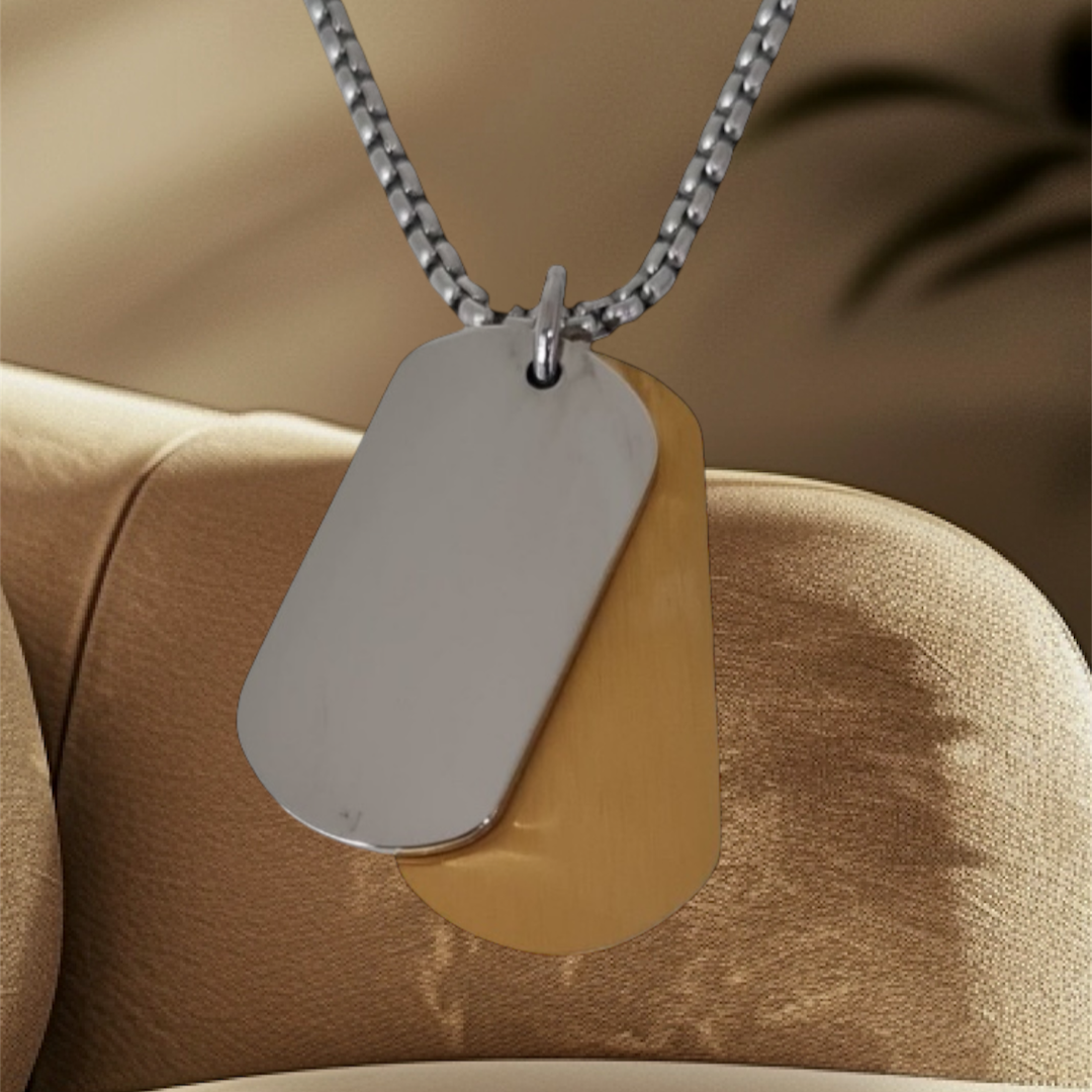 💖 Gargantilla de Acero Personalizada – Grabado Láser con Foto en forma de dibujo