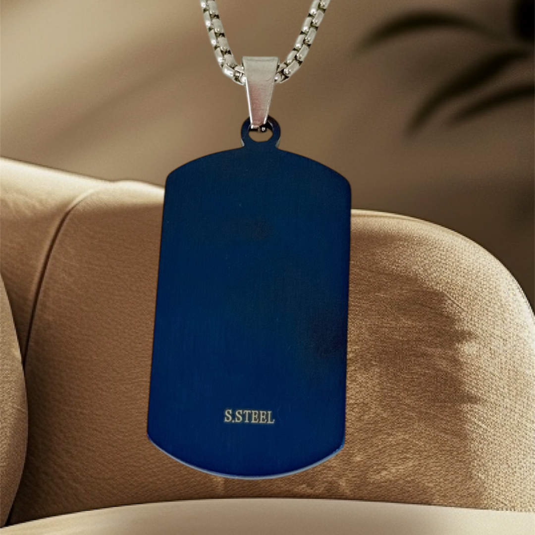 💖 Gargantilla con Placa Negra o Azul – Personalizada con Grabado Láser