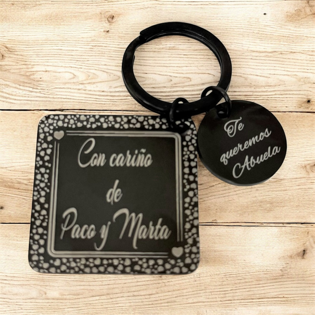 Llavero Personalizado con Foto y Texto | Grabado en Acero para Familia, Pareja o Amigos