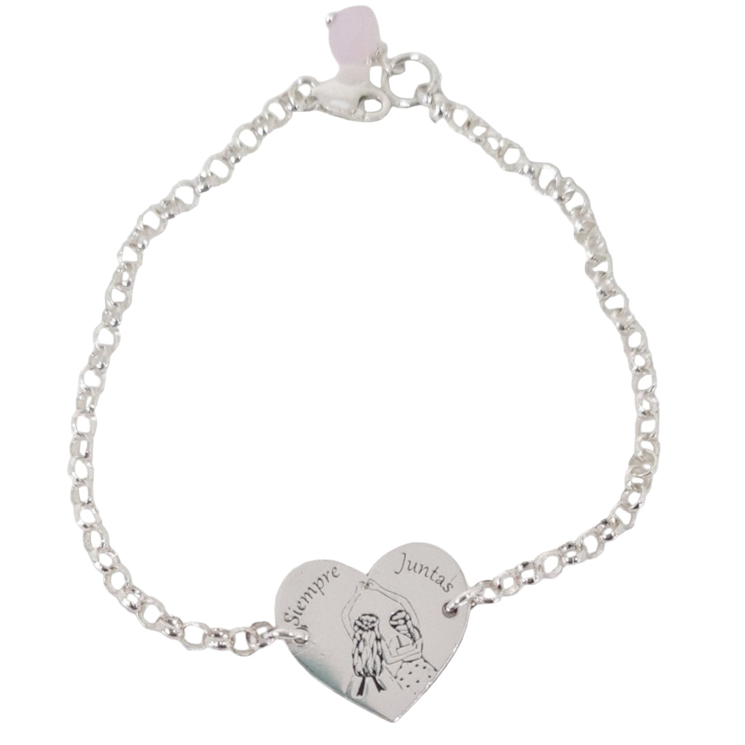 Pulsera de Plata Siempre Juntas – Regalo para Madre, Hermana, Hija o Amiga