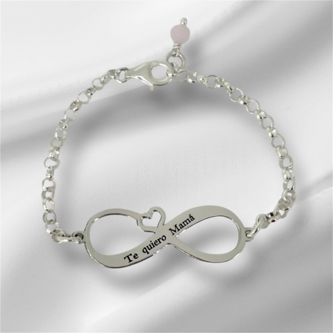 Pulsera de Infinito con Grabado "Te Quiero Mamá