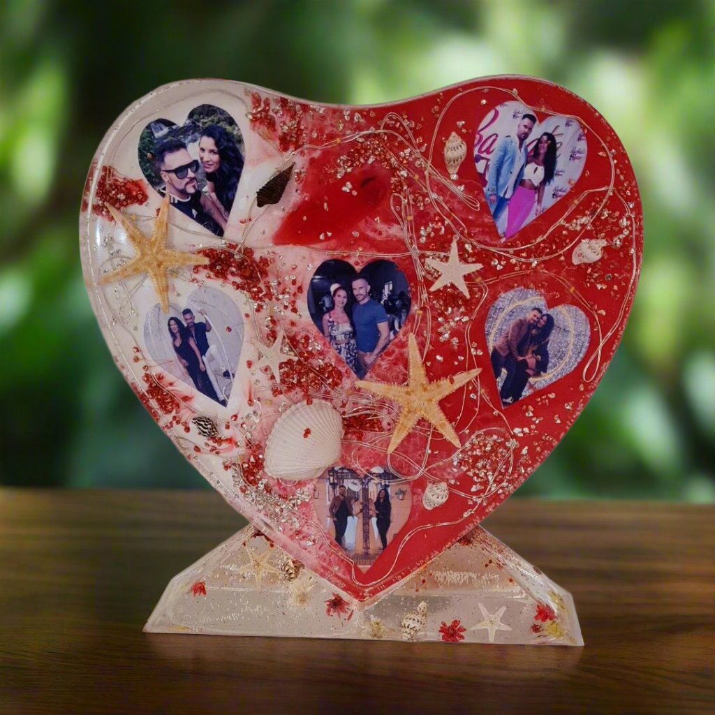 Corazón de Resina Personalizado con Fotos – ¡Un Regalo Único y Emotivo!