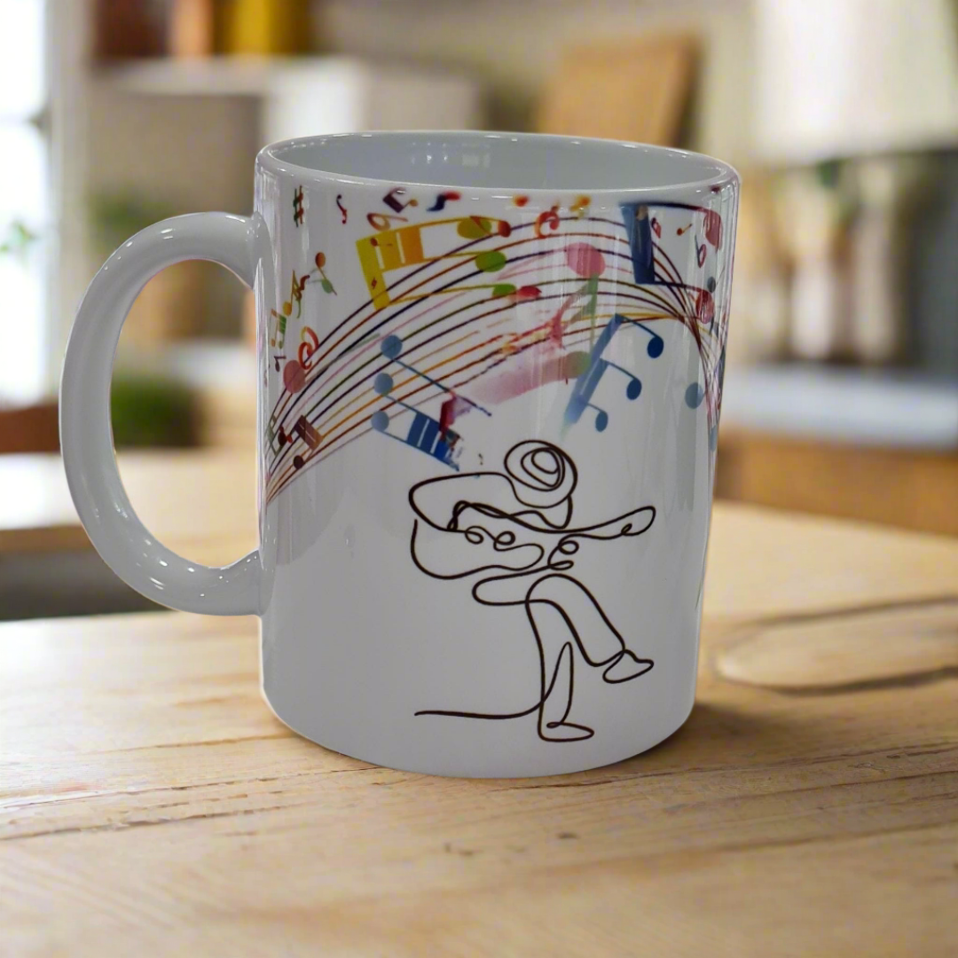 Taza personalizada con diseño de guitarra y frase para músico o agradecimiento