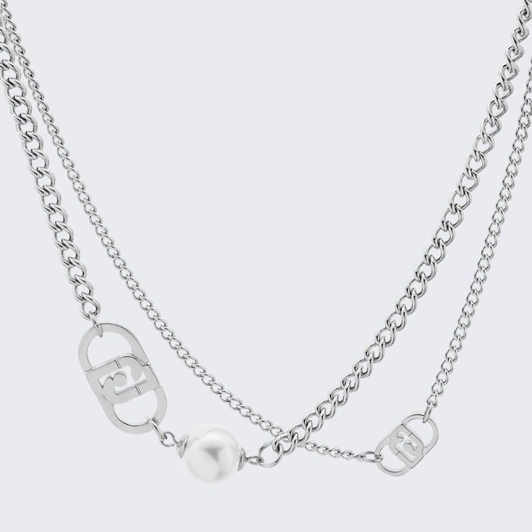 collar doble liu jo acero