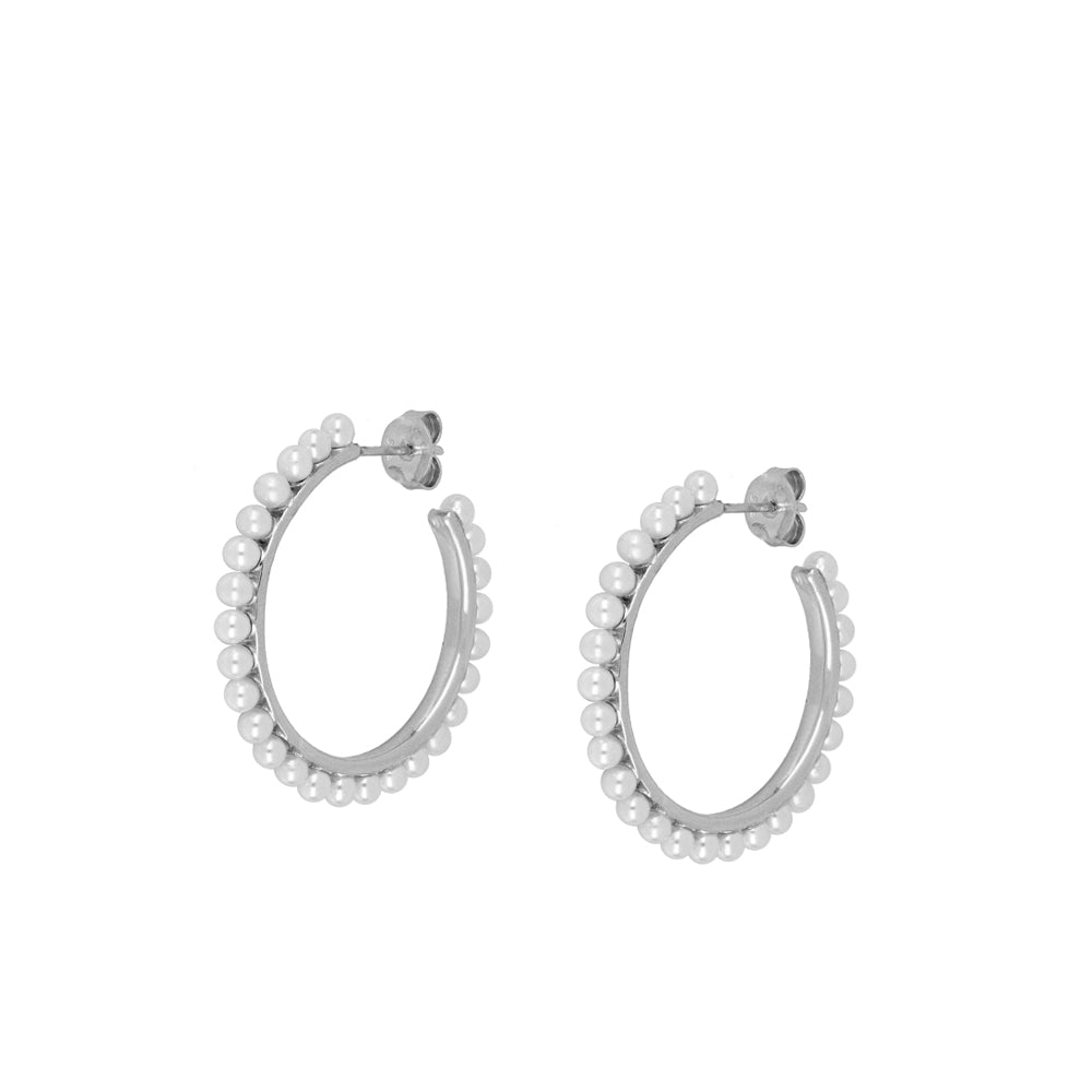 Pendientes de Aro Decorados con Perlas en Plata y Oro 18k - Elegancia Atemporal para Cada Ocasión