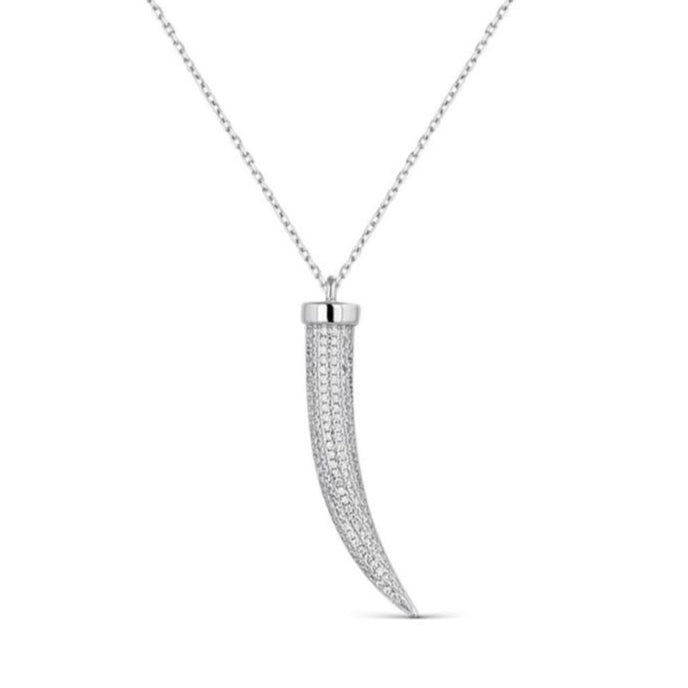Cuerno Diseño con circonita de plata