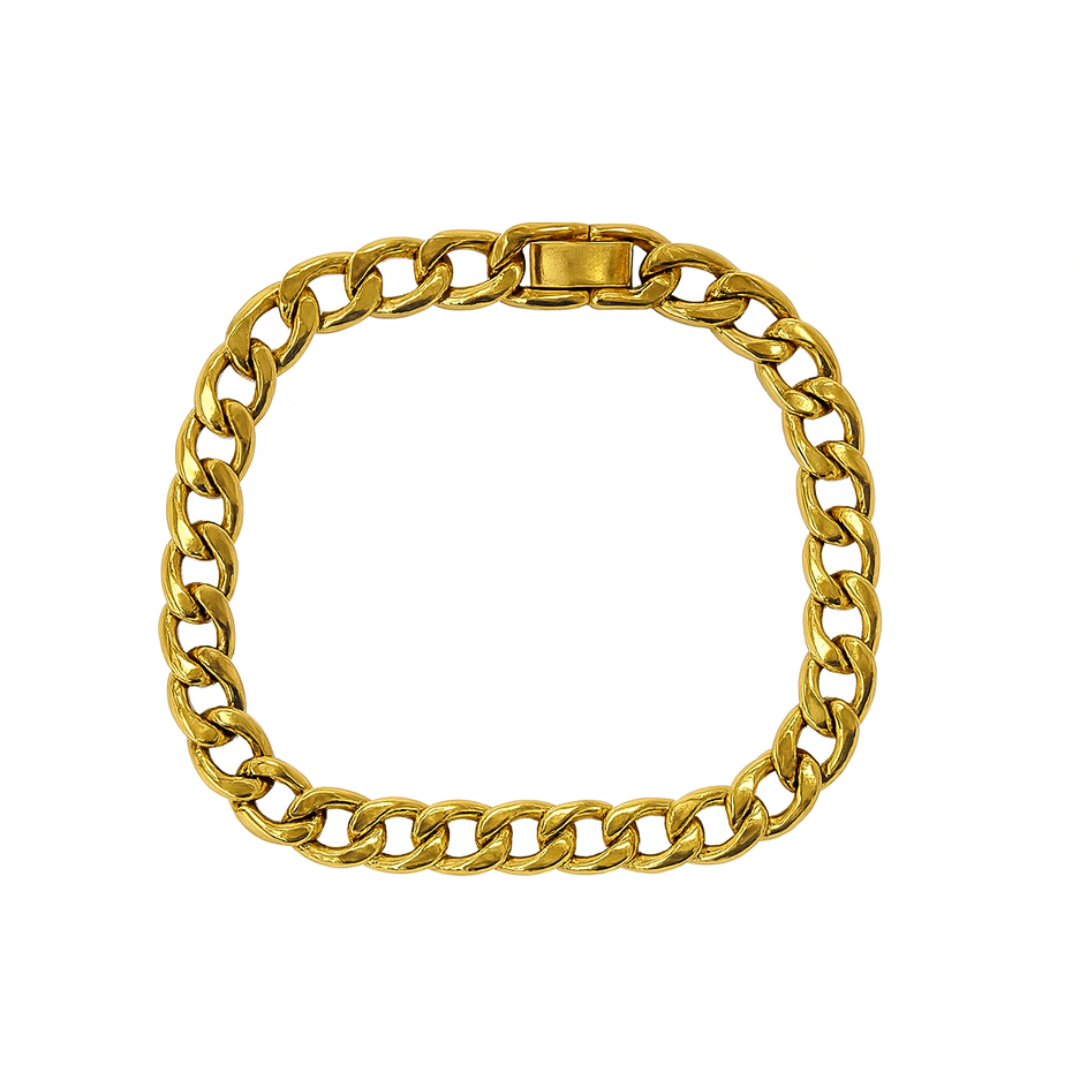 Pulsera de Acero Dorado 7 mm – Cadena Moderna| Sfinge