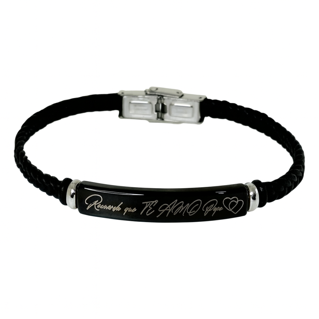 Pulsera para papa personalizada con frase 