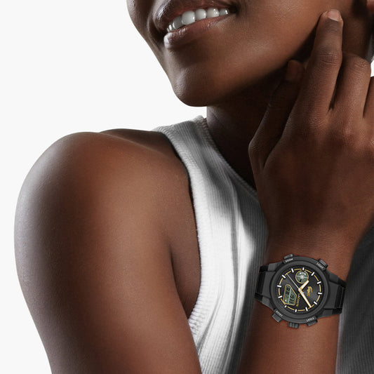 Lacost reloj negro silicona