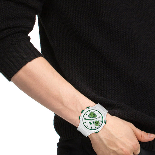 Reloj Lacoste .12.12 original con correa de silicona blanca de 42 mm – Sfinge Joyas