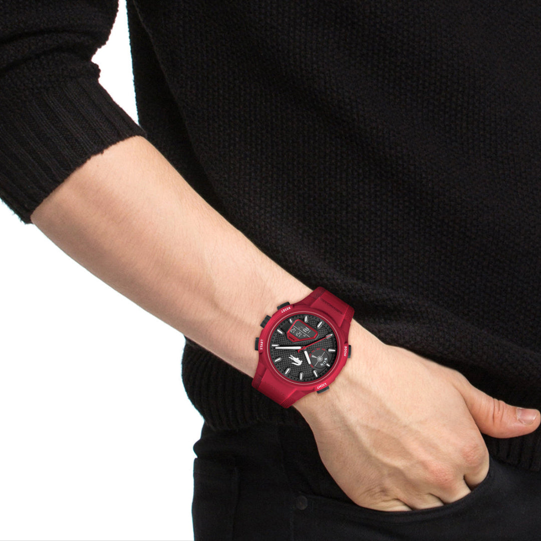 Reloj Lacoste LC33 rojo analógico y digital, resistente al agua 10 ATM, Sfinge Joyas