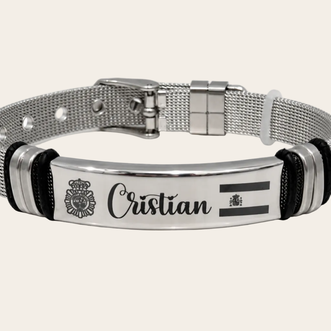 pulsera ajustable unisex de acero personalizable