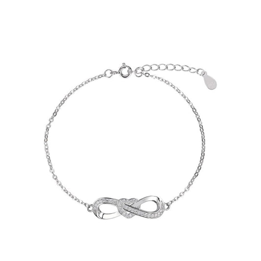 Pulsera de Plata Infinito y Corazón con Circonitas - Diseño Elegante
