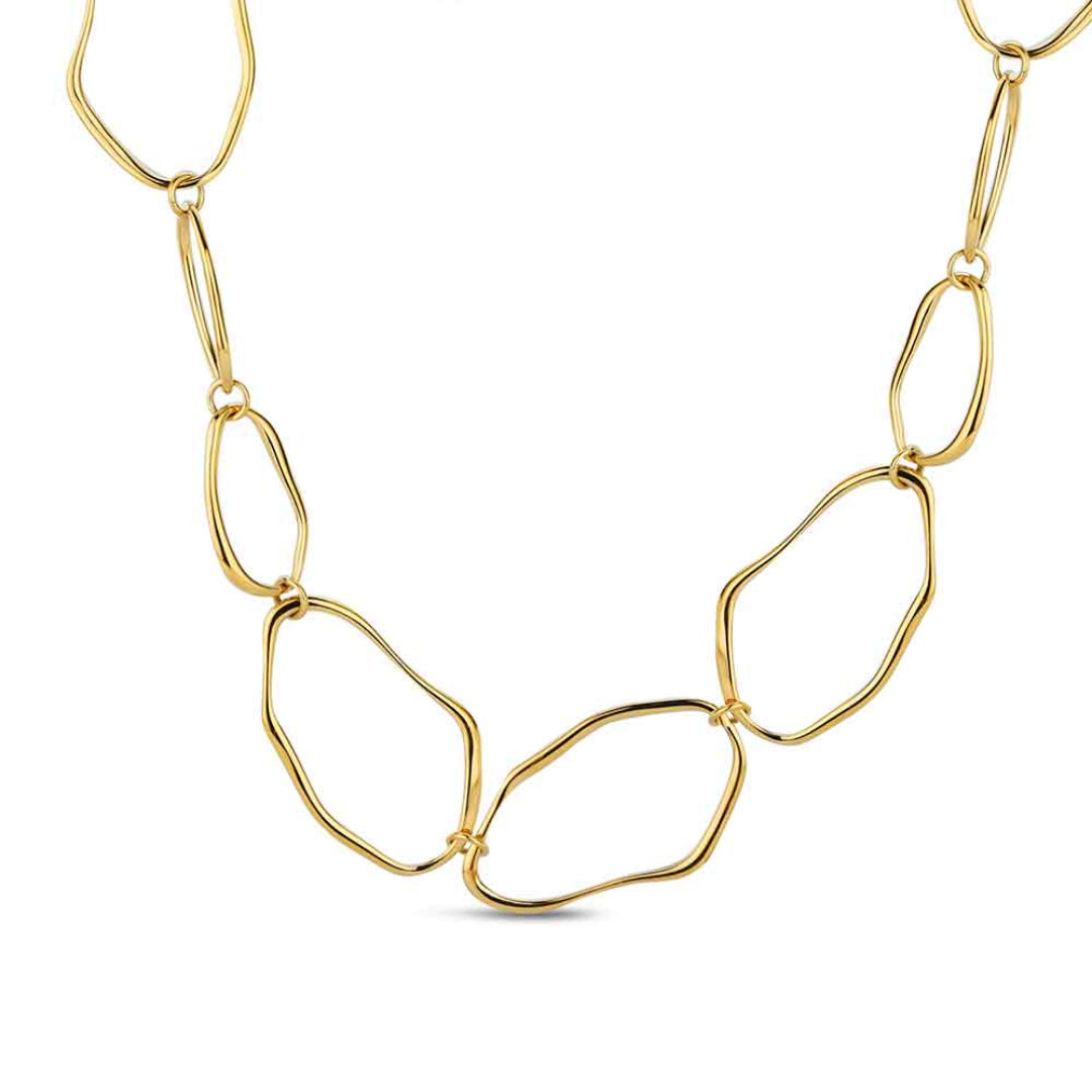 Gargantilla dorada de eslabones grandes con baño en oro 18k – Rocío Martín