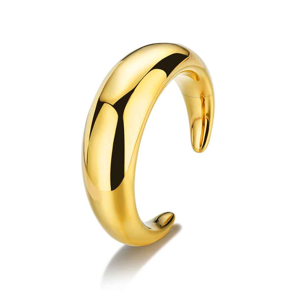 Brazalete de Acero Chapado 18K - Elegancia en Diseño Bombé