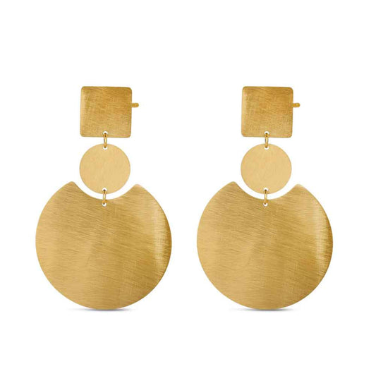 Pendientes geométricos dorados colección Rocío Martín en acero waterproof