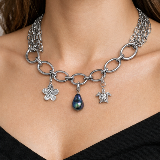 Gargantilla Infinity aros maxi con cadenitas Sfinge Joyas 