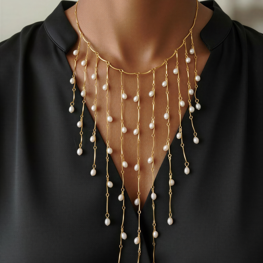 Gargantilla Cascada de Perlas – Sfinge | Elegancia para Eventos y Regalos Especiales