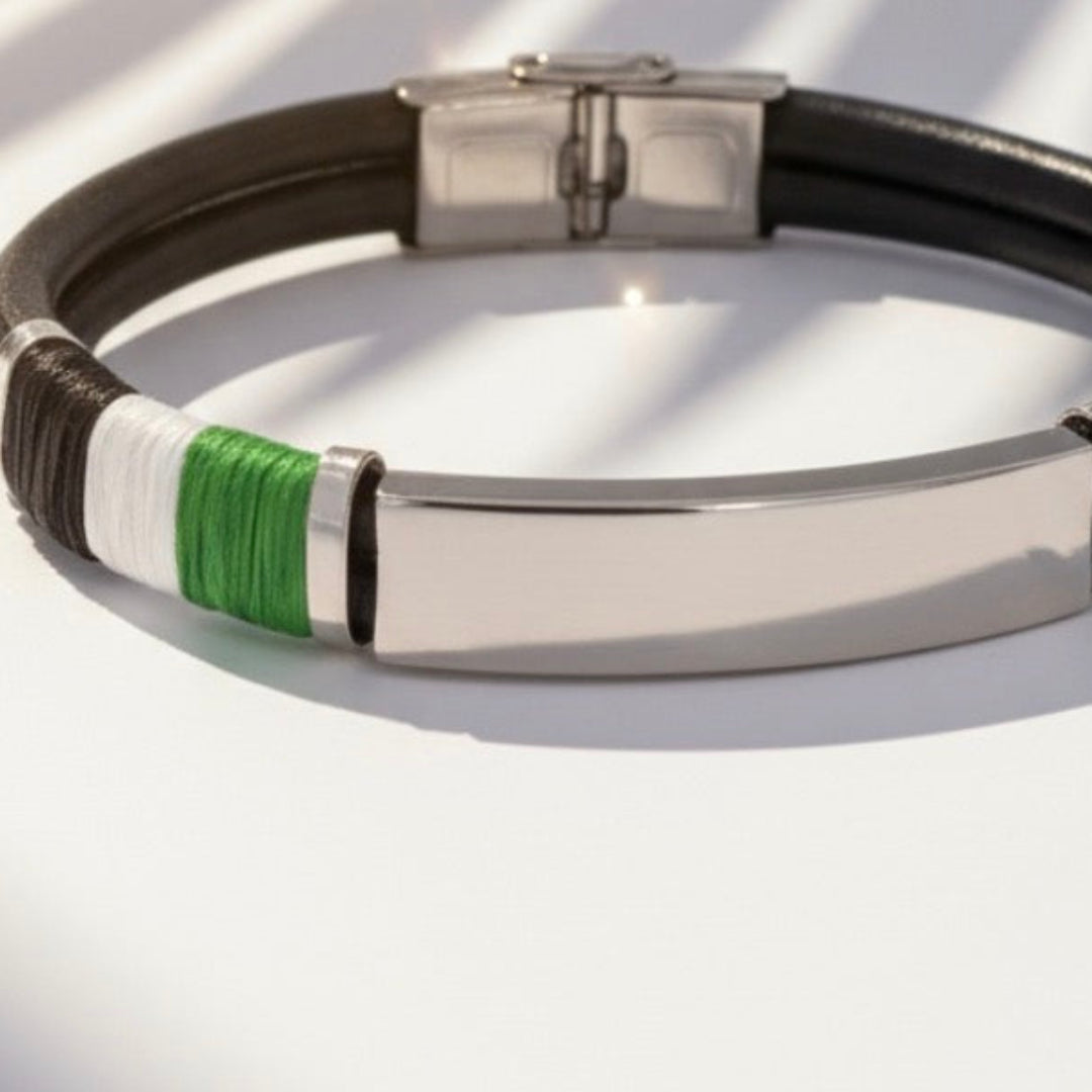 Pulsera Extremadura con placa personalizable y colores de Extremadura diseño Sfinge