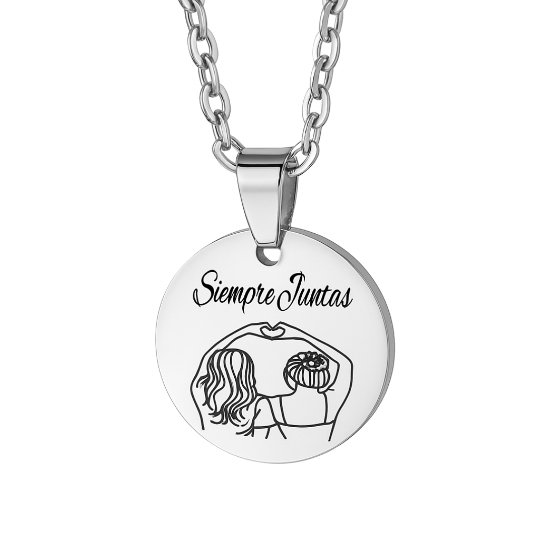 Collar personalizado Siempre Juntas – Medalla grabada