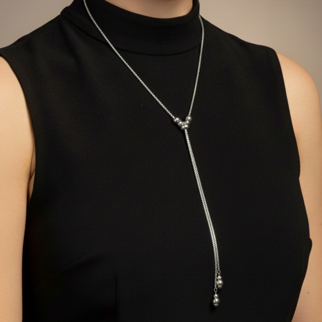 Gargantilla corbatera en acero modelo Aura – Sfinge Joyas