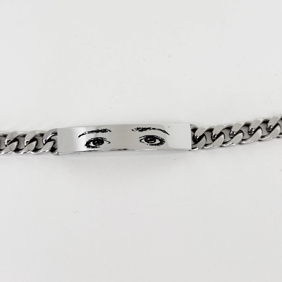 Pulsera de acero personalizada para hombre con grabado láser