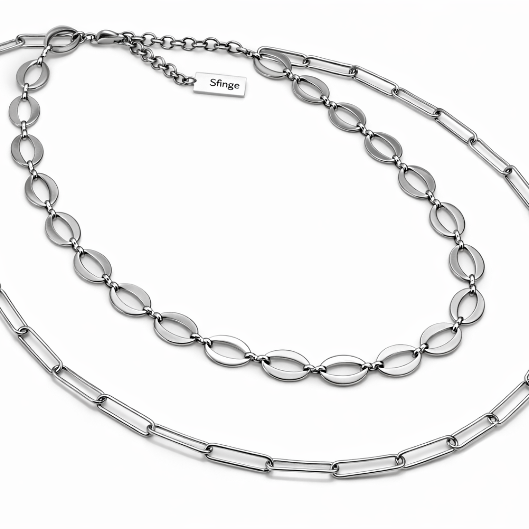 Gargantilla Doble Cadena Mix | Colección Sfinge Infinity