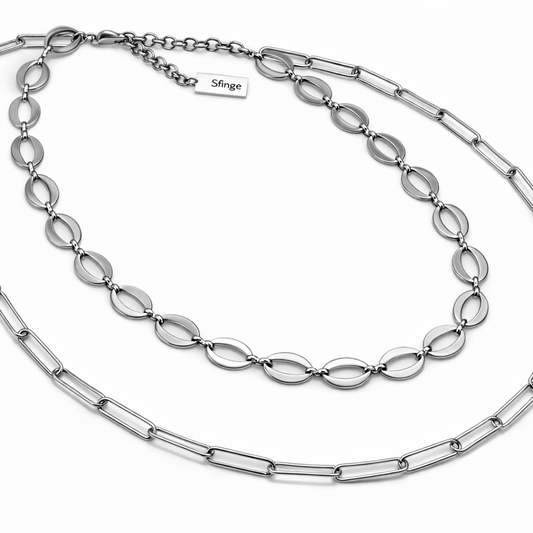 Gargantilla Doble Cadena Mix | Colección Sfinge Infinity