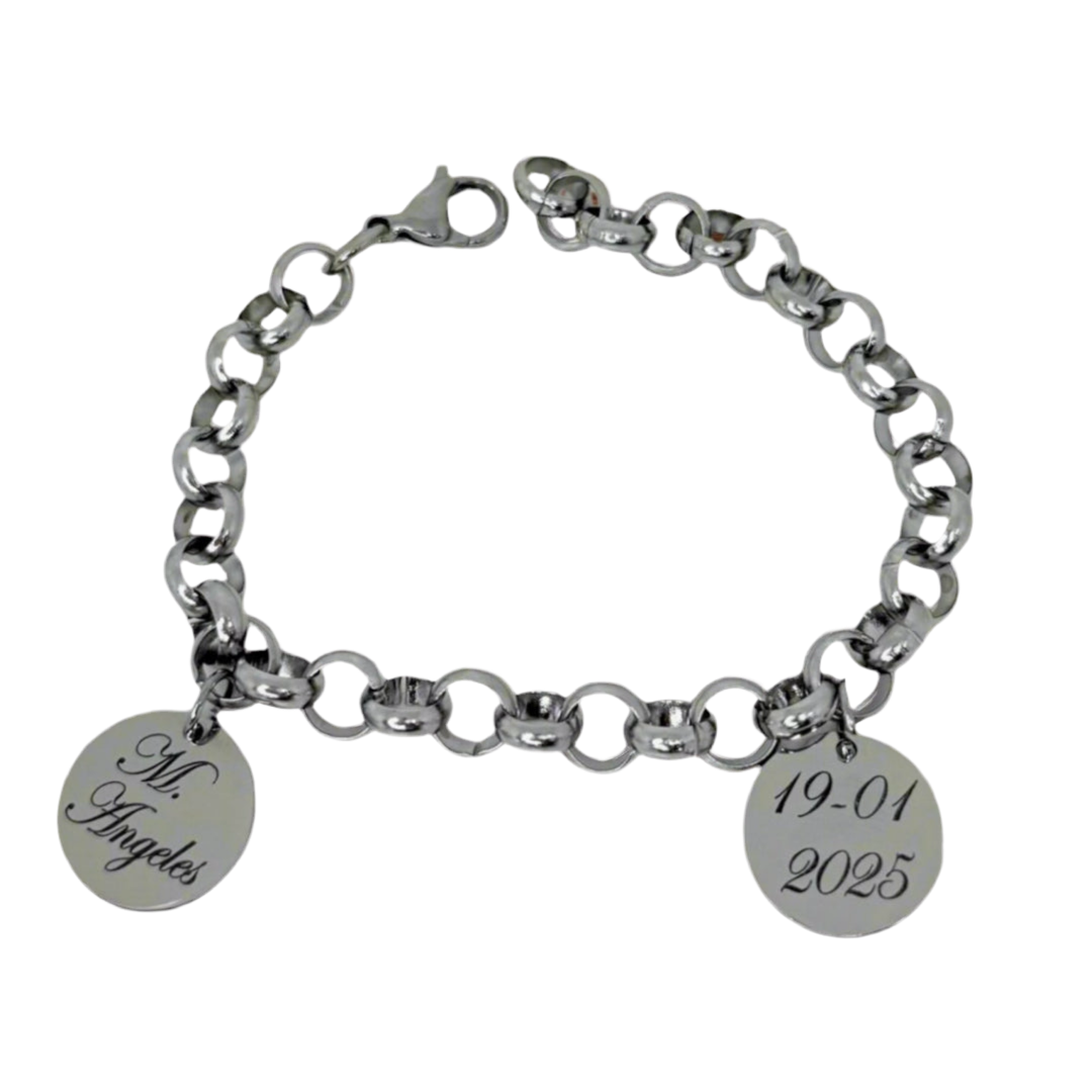 Pulsera de Acero Personalizada | Grabado con Nombre y Fecha