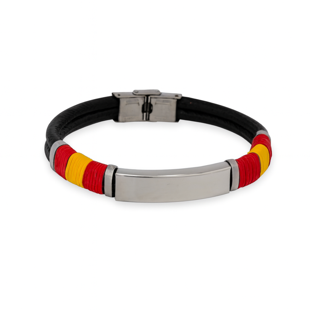 Pulsera cuero y acero españa