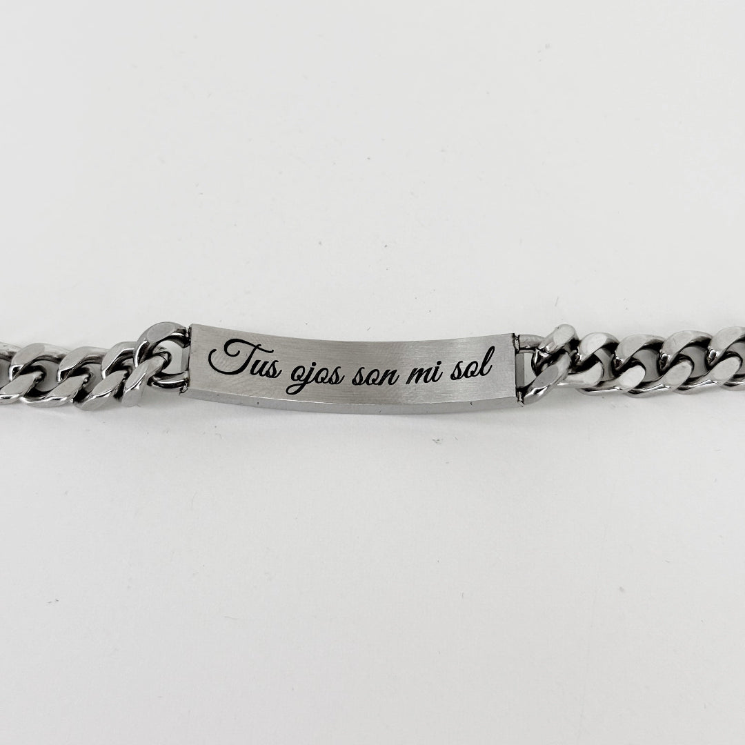 Pulsera de acero personalizada para hombre con grabado láser
