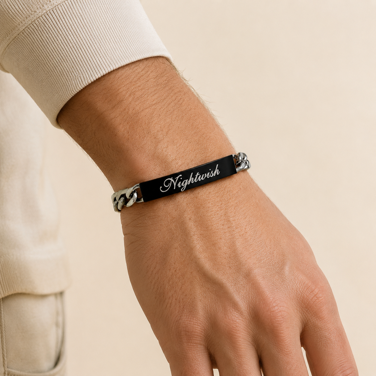 Pulsera Personalizada con Nombre o Fecha – Diseño Masculino