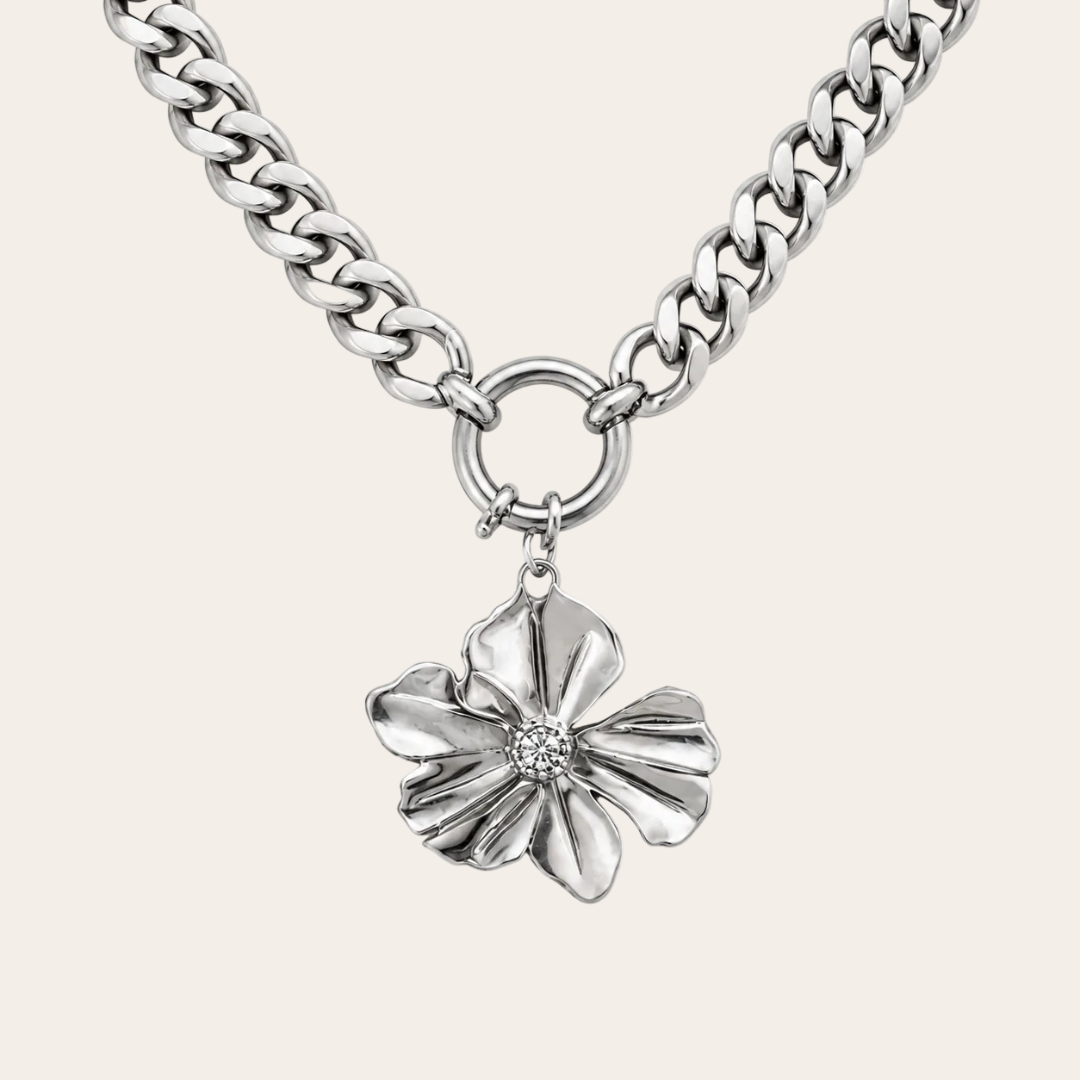 Gargantilla Floral de acero inoxidable Sfinge bicolor – joya con carácter