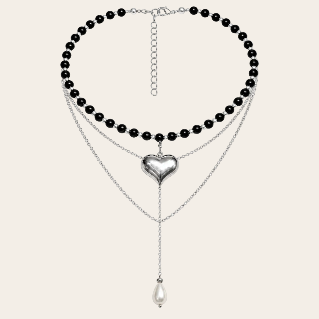 Gargantilla corazon ionic y cristal checo de acero inoxidable sfinge