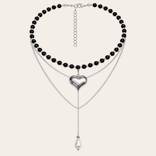 Gargantilla corazon ionic y cristal checo de acero inoxidable sfinge