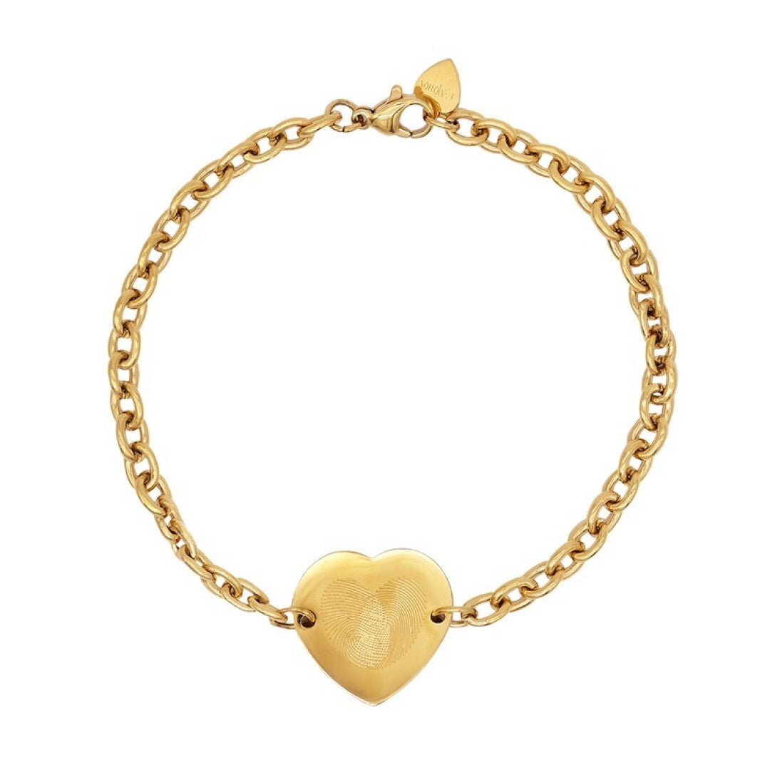 Pulsera E*Motion dorada corazón central – Joya interactiva NFC