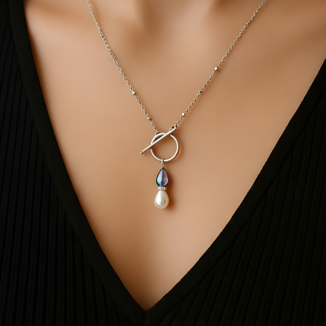 Gargantilla de nácar natural en acero Sfinge