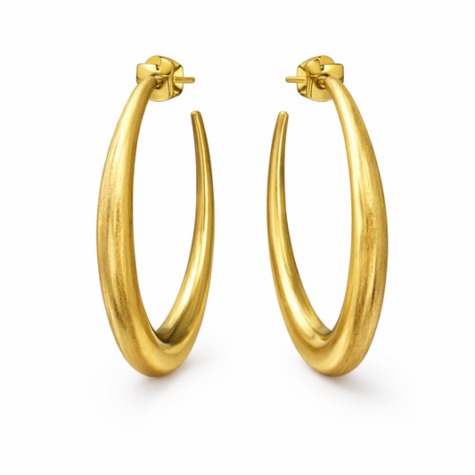 Aros ovalados minimal Sfinge en acabado dorado