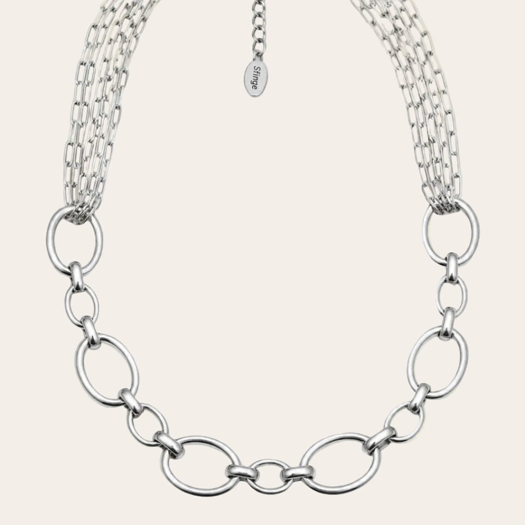 Gargantilla Infinity aros maxi con cadenitas Sfinge Joyas collar personalizable