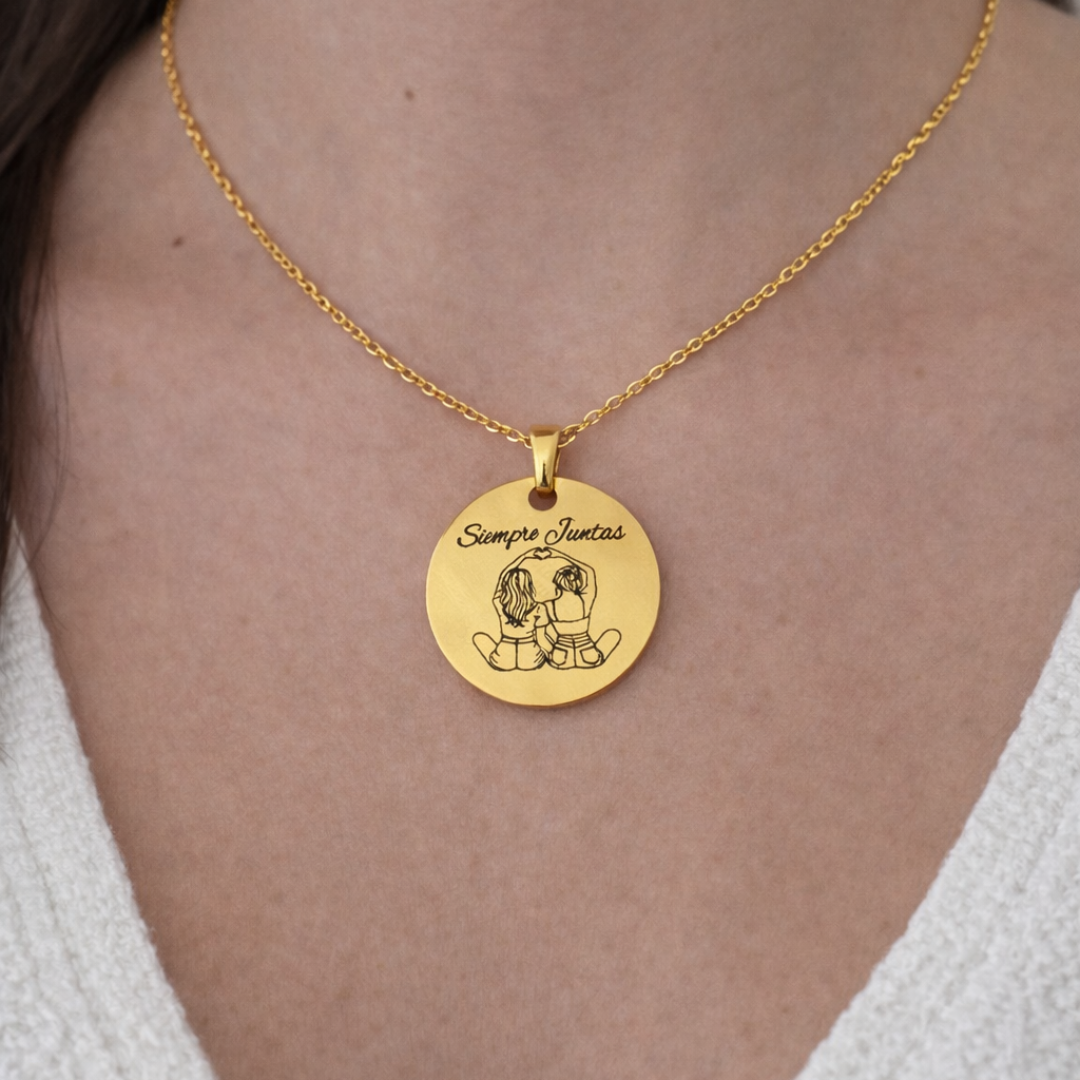 Collar personalizado Siempre Juntas – Medalla grabada